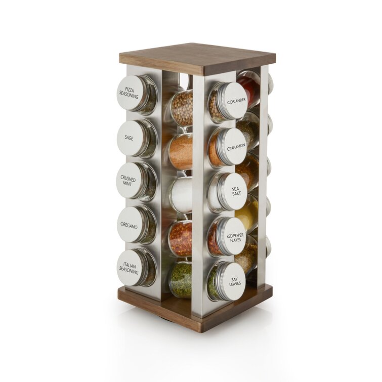 Wood rotating spice discount rack